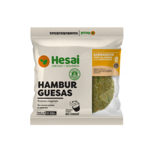 Hamburgesa Garbanzo con calabaza y pimienta negra 4 unid Hesai